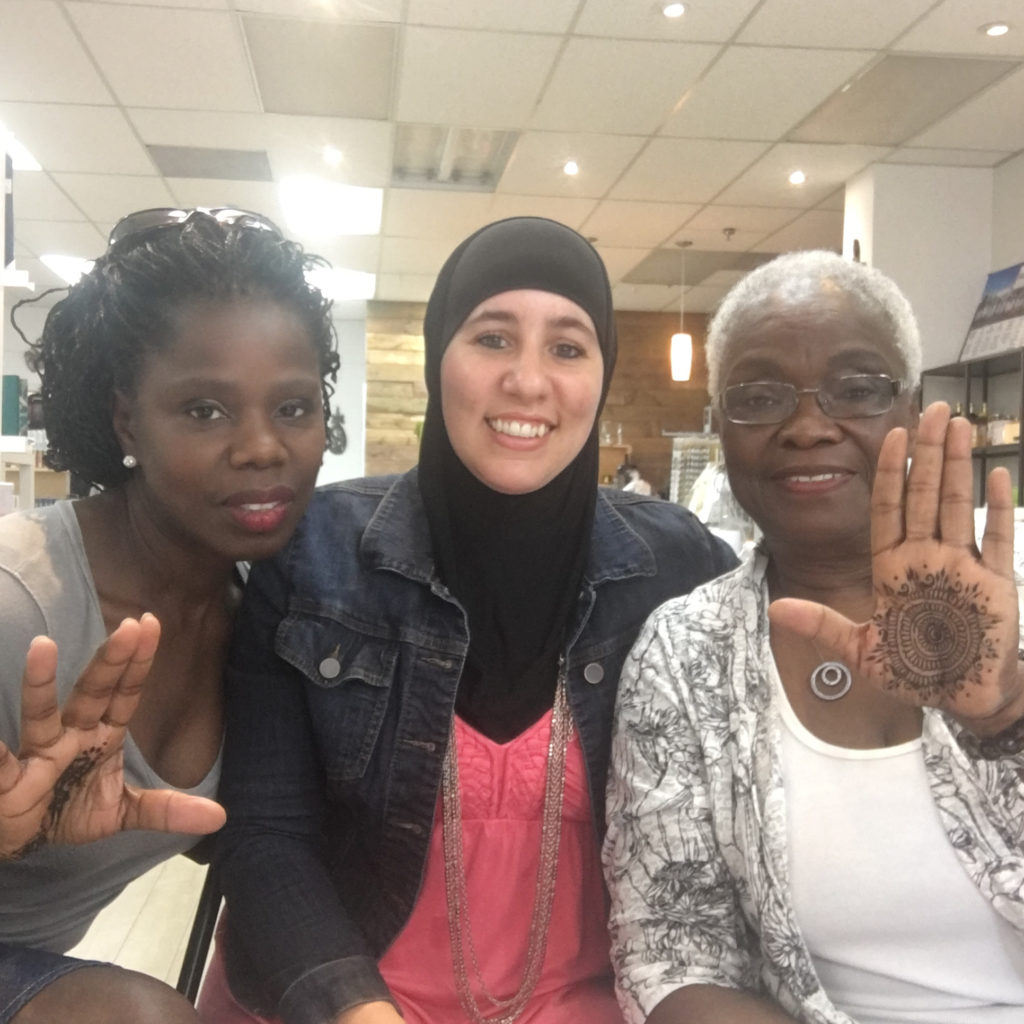 with my cousin and aunty joan dawn khadija carryl henna hennasooq toronto