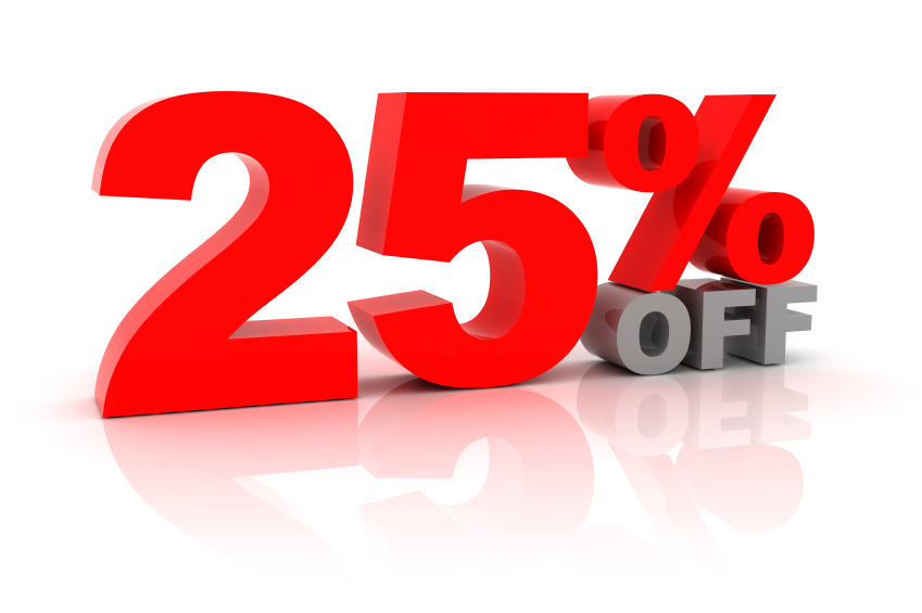 25 percent off sale image