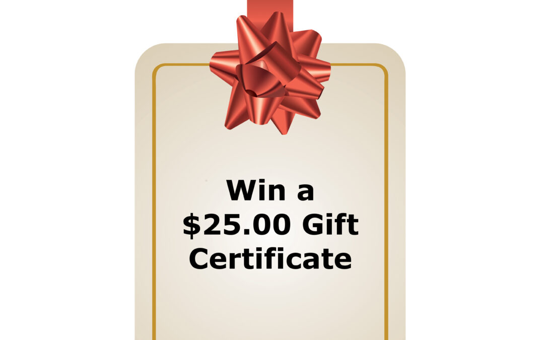 Flash Giveaway $25 Gift Certificate