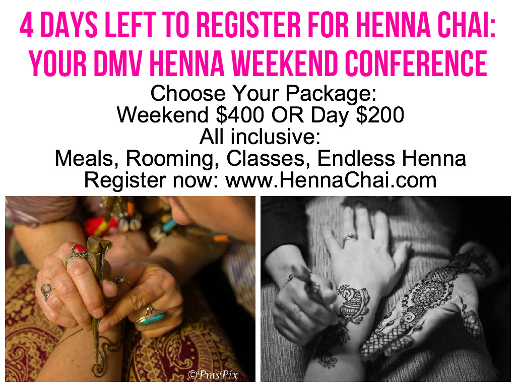 4 days left Henna Chai sooq register dmv workshop