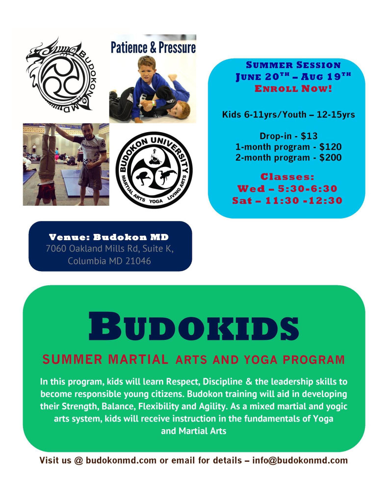 Budokon MD summer program yoga martial arts kids