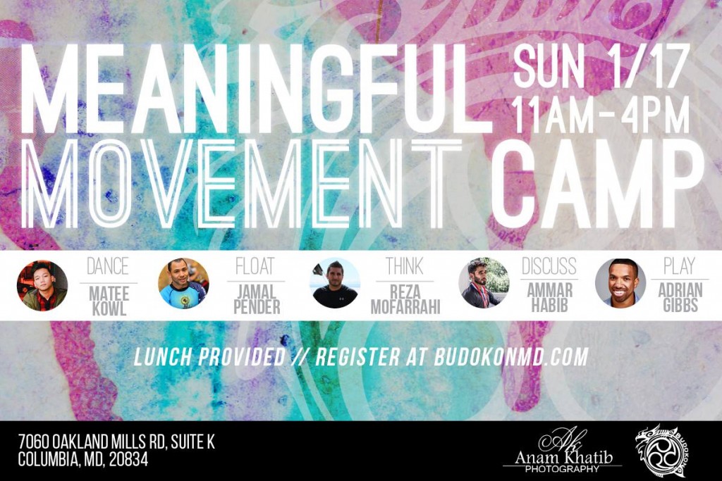 Meaningful Movement camp yoga budokon dance bollywood columbia maryland dc dmv training camp class workshop