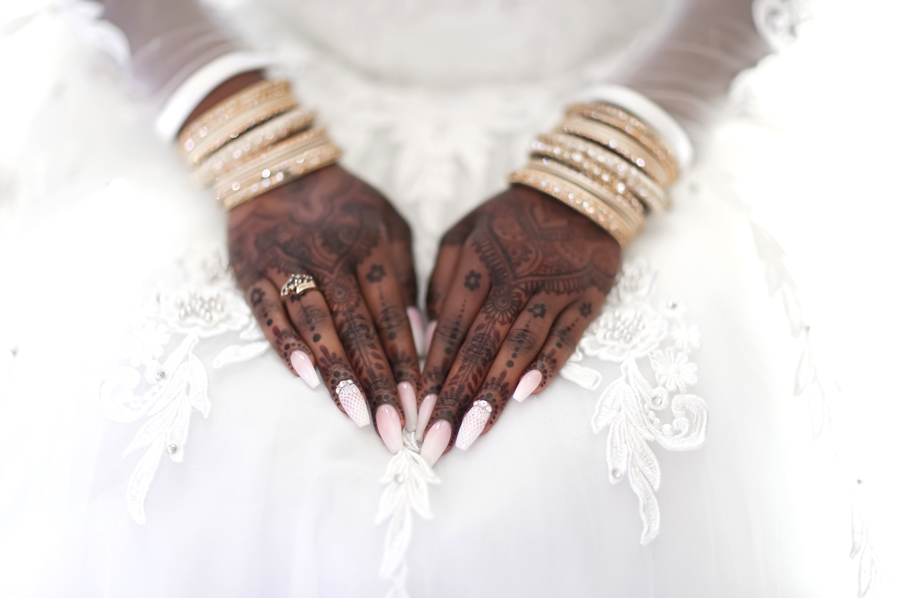 The white wedding dress and henna. Do they go together?